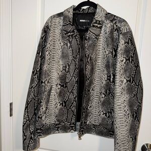 Men Snake Print Jacket - Black and Gray